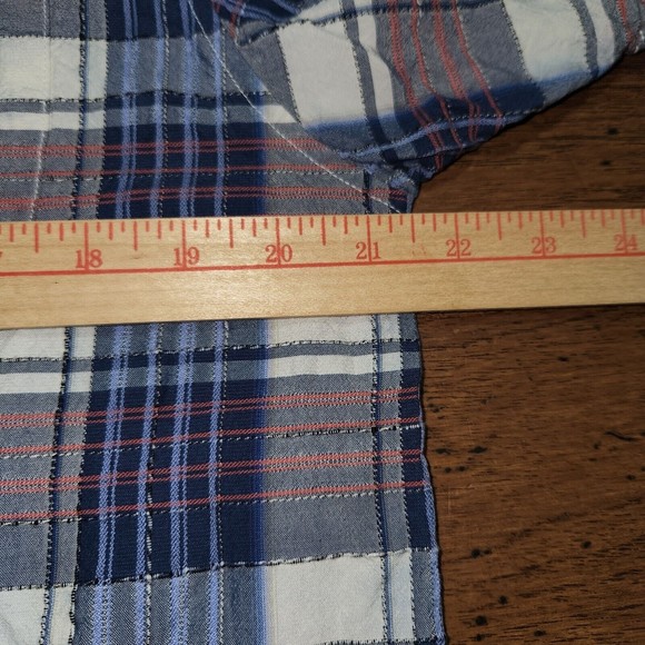 Tommy Bahama Mens Original Fit Silk Shirt Medium Short Sleeve Plaid - Picture 6 of 9